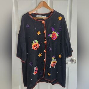 Vintage Victoria Jones Black Halloween Sweater